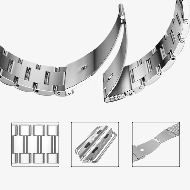 Edelstahl-Uhrenarmband mit Gehäuse